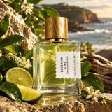 Goldfield And Banks Bohemian Lime Eau de Parfum Spray by Goldfield And Banks - lifestyle shot highlighting the eau de parfum bottle details