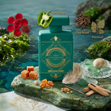 "Mast Parfume Ocean Green EDP Spray 3.4oz / 100ml for Men green perfume bottle and matching branded box."