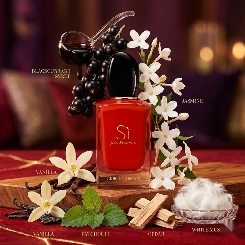 Giorgio Armani Si Passione Intense by Giorgio Armani - angled view showing bottle design and branding