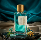 Goldfield And Banks Pacific Rock Moss Eau de Parfum Spray by Goldfield And Banks - lifestyle shot highlighting the eau de parfum bottle details