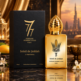 Stephane Humbert Lucas 777 Soleil de Jeddah L'Original Eau de Parfum by Stephane Humbert Lucas - angled view showing bottle design and branding