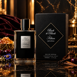 Kilian Back to Black Eau de Parfum by Kilian - angled view showing bottle design and branding