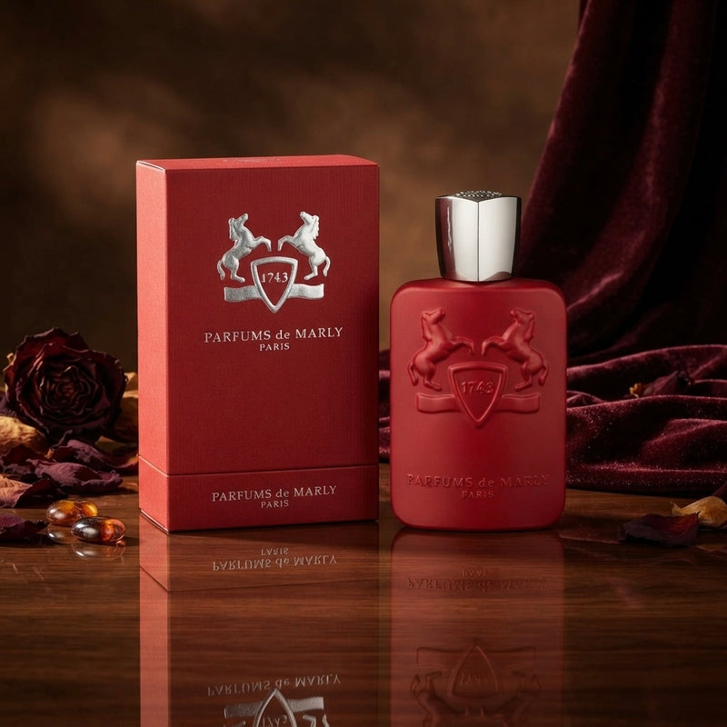 Parfums De Marly Kalan Eau de Parfum by Parfums De Marly - angled view showing bottle design and branding