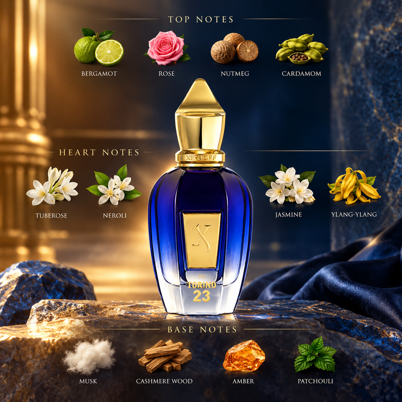 Xerjoff Torino 23 Eau De Parfum by Xerjoff - front view of the unisex eau de parfum bottle