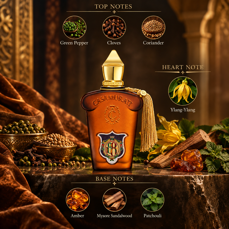 Xerjoff Casamorati 1888 Eau de Parfum by Xerjoff - front view of the unisex eau de parfum bottle