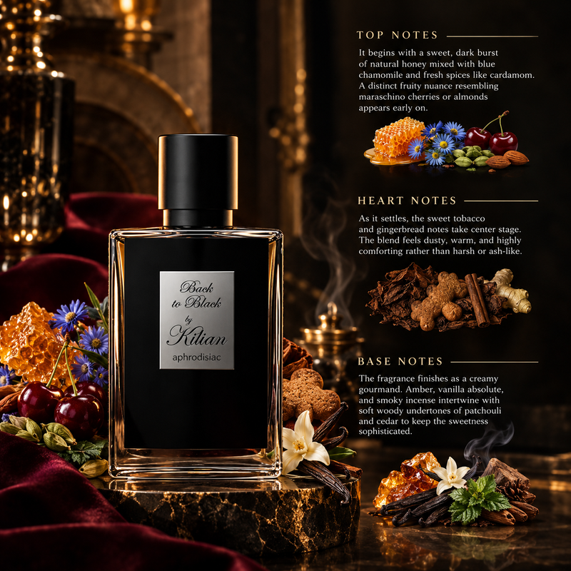 Kilian Back to Black Eau de Parfum by Kilian - front view of the unisex eau de parfum bottle