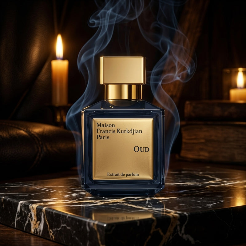 Maison Francis Kurkdjian Oud Extrait - Dark Atmospheric Hero Shot