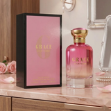"Bharara Beauty Grace Pour Femme EDP Spray 3.4oz / 100ml pink perfume bottle and matching branded box."