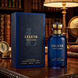 "Bharara Beauty Legend Pour Homme EDP Spray 3.4oz / 100ml blue perfume bottle and matching branded box."
