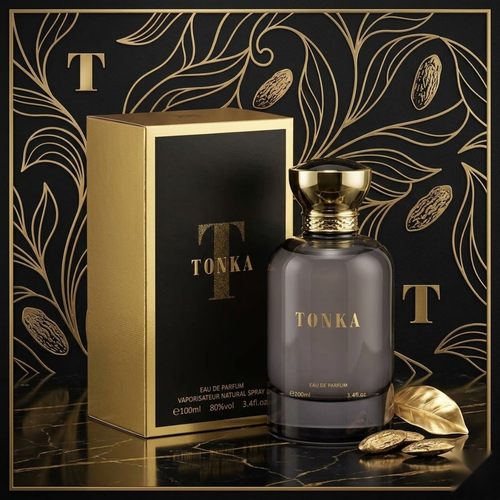 "Bharara Beauty Tonka for Men EDP Spray 3.4oz / 100ml gray perfume bottle and matching branded box."