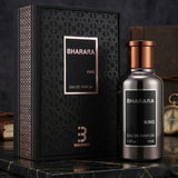 "Bharara King Parfum Spray 100ml perfume bottle and black branded box."