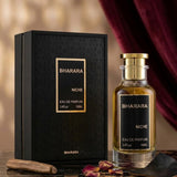 "Bharara Niche Parfum Spray 100ml perfume bottle and black branded box."