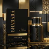 "Bharara Noir Pour Homme EDP Spray 3.4oz/100ml for Men black perfume bottle and branded box."