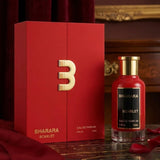 "Bharara Scarlet EDP Spray 100ml red perfume box and perfume bottle."