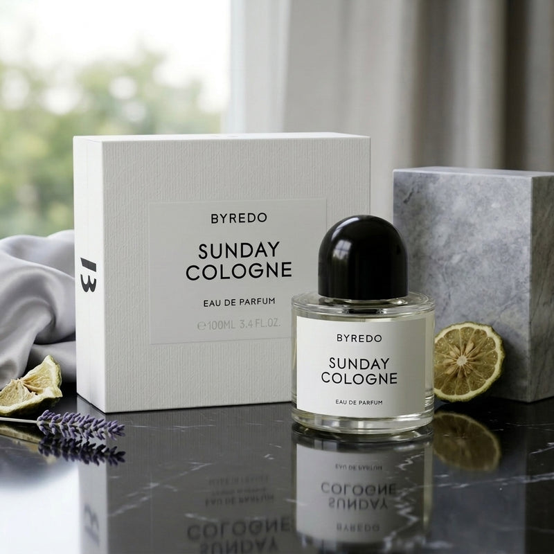 Byredo Sunday Cologne Eau de Parfum - Retail Box and Bottle Packshot