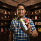 "Perfumes Stop owner holding a bottle of Carolina Herrera 212 Men NYC EDT Spray 3.4oz / 100ml."