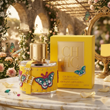 "Carolina Herrera CH Beauties Limited Edition Eau De Parfum EDP Spray 3.4oz / 100ml perfume bottle and matching yellow box."