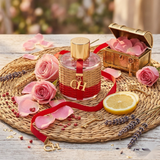 "Carolina Herrera CH Central Park Limited Edition EDP Spray 3.4oz / 100ml perfume bottle displayed with flowers and citrus fruits."