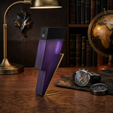 "Carolina Herrera New York Bad Boy Dazzling Garden EDT Spray 3.4oz / 100ml perfume bottle displayed in an elegant purple decorative setting."