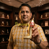 "Perfumes Stop owner holding a bottle of Carolina Herrera New York Good Girl Gold Fantasy EDP Spray 2.7oz / 80ml."
