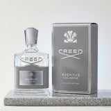 Creed Aventus Cologne Eau de Parfum Bottle and Retail Box Presentation