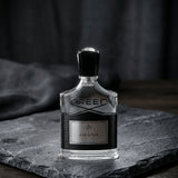 Creed Aventus Eau de Parfum Luxury Editorial Bottle Shot on Slate