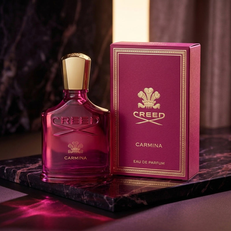 Creed Carmina Eau de Parfum Bottle and Retail Box Presentation