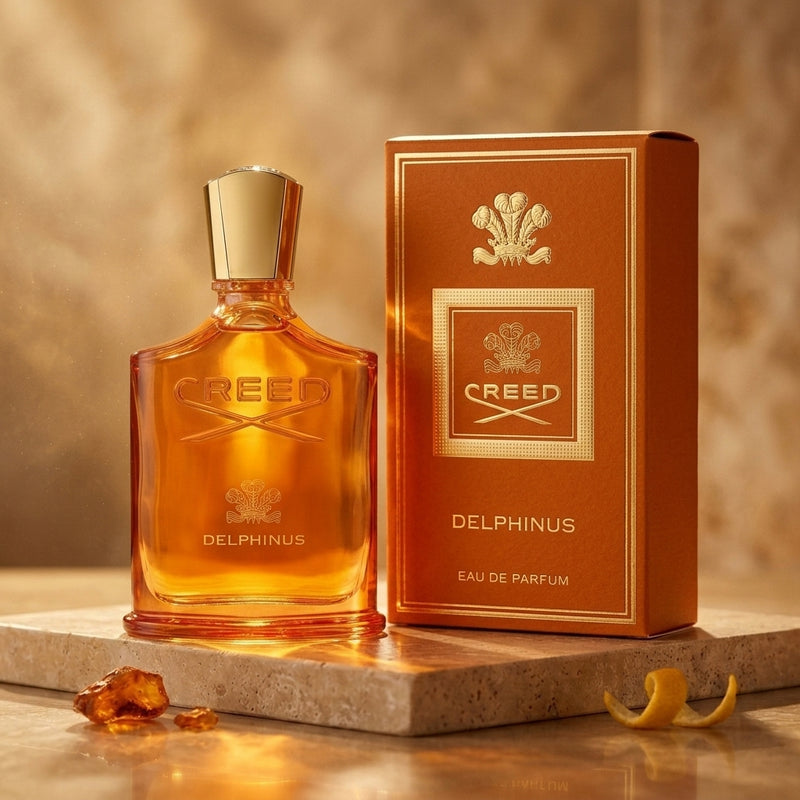 Creed Delphinus Eau de Parfum Bottle and Retail Box Presentation