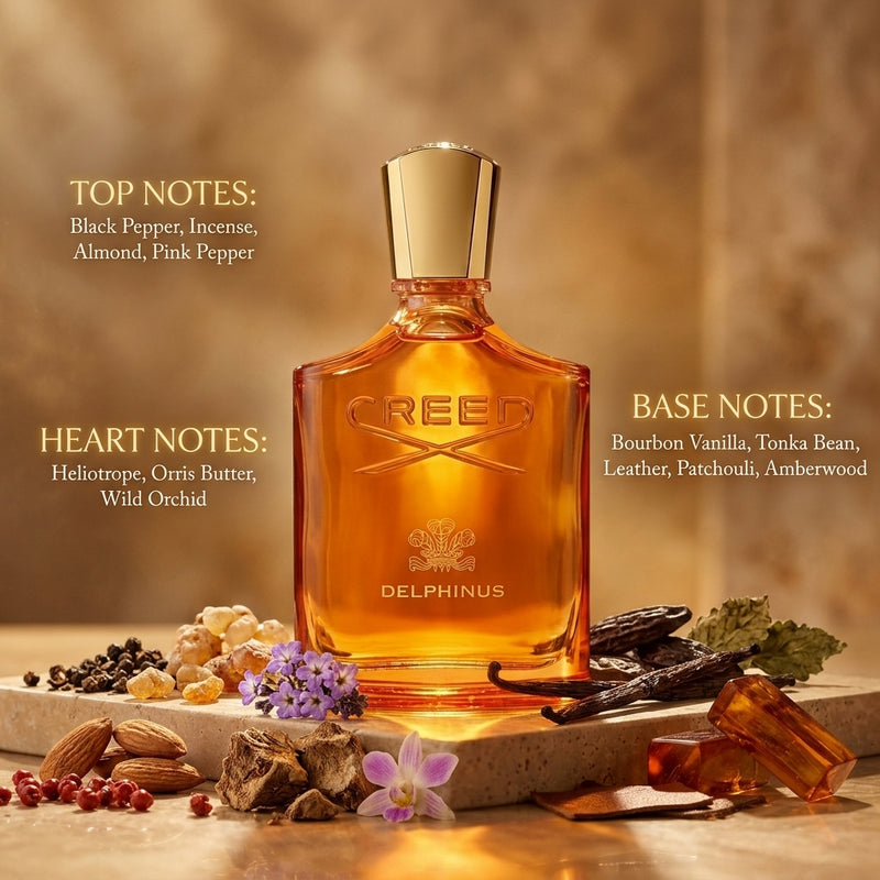 Creed Delphinus Fragrance Notes Pyramid Breakdown Infographic