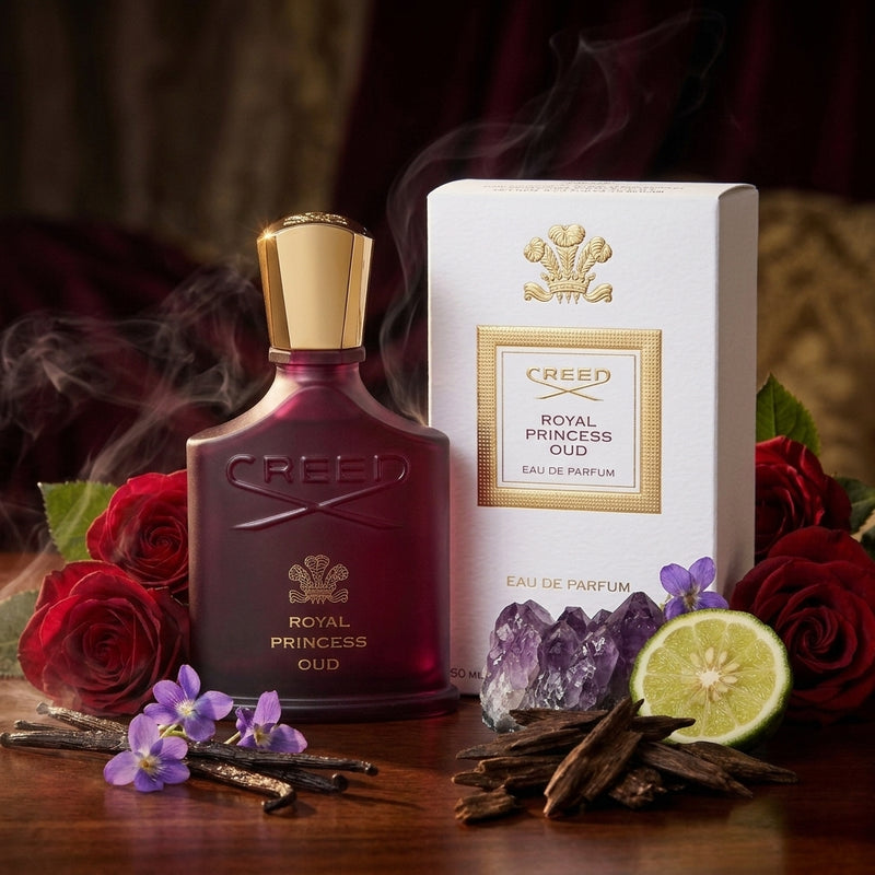 Creed Royal Princess Oud Eau de Parfum Bottle and Retail Box Presentation