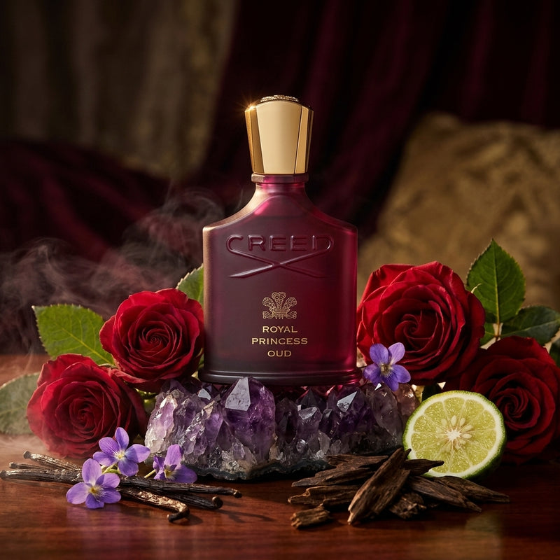 Creed Royal Princess Oud Eau de Parfum Luxury Editorial Hero Bottle Shot