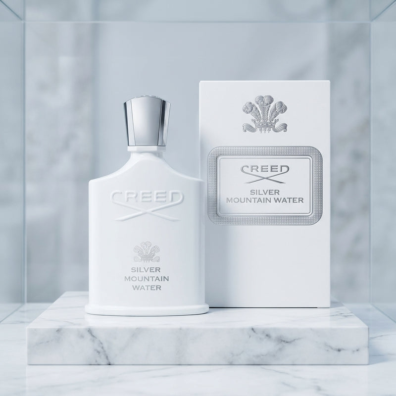 Creed Silver Mountain Water Eau de Parfum Luxury Retail Box Packaging