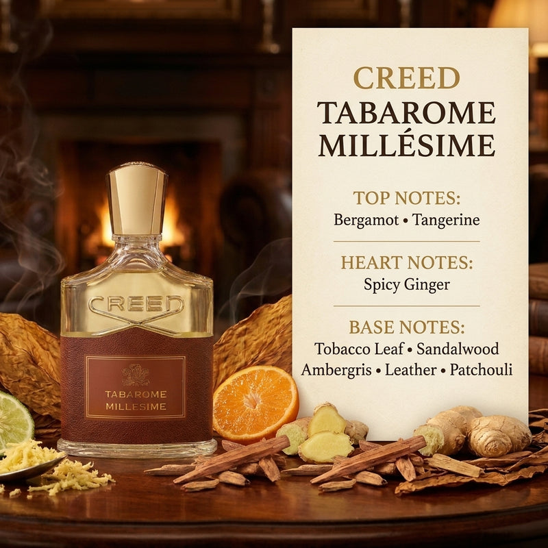 Creed Tabarome Millesime Eau de Parfum Fragrance Notes Pyramid Breakdown Infographic
