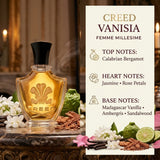 Creed Vanisia Femme Millesime Eau de Parfum Fragrance Notes Pyramid Breakdown Infographic