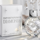 "Emporio Armani Diamonds EDP Spray 3.4oz / 100ml perfume bottle and matching white box."