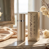 "Emporio Armani SHE / ELLE EDP Spray Women 3.4oz / 100ml perfume bottle and matching beige box.