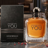 "Emporio Armani Stronger With You Only EDT Spray 3.4oz / 100ml perfume bottle and matching black box."