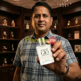 
"Perfumes Stop owner holding a bottle of Giorgio Armani Acqua di Gio EDT Spray 3.4oz / 100ml."