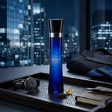 "Giorgio Armani Armani Code EDP Spray 2.0oz / 60ml perfume bottle displayed in a dark blue decorative setting."