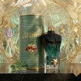 "Jean Paul Gaultier Le Beau Le Parfum EDP Intense Spray 4.2oz / 125ml perfume bottle and matching green cylindrical box."