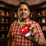 "Perfumes Stop owner holding a bottle of Jean Paul Gaultier Scandal Le Parfum EDP Intense Spray 2.7oz / 80ml."