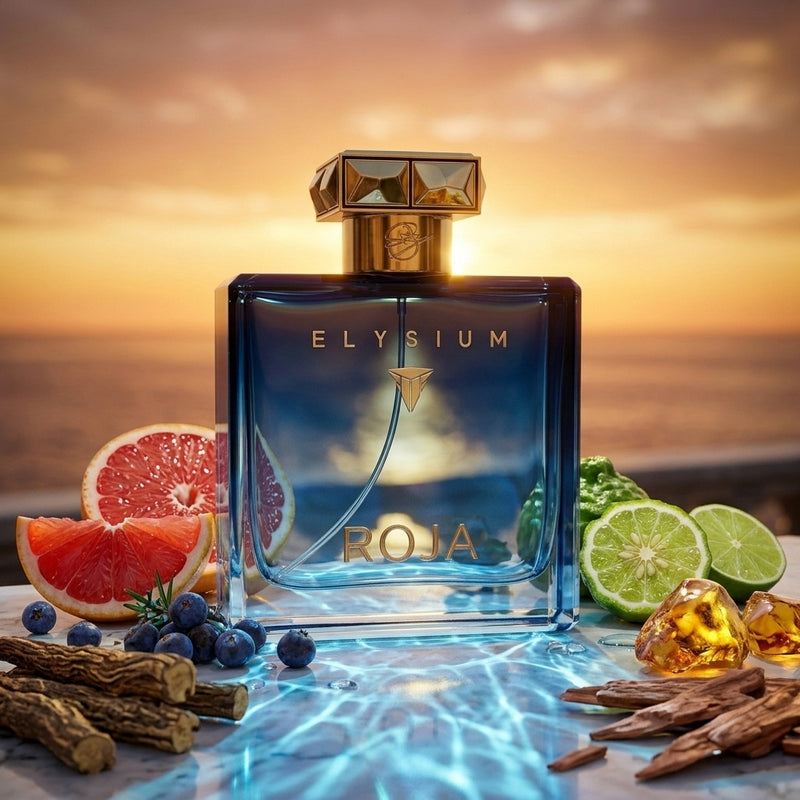 Roja Parfums Elysium Parfum Cologne Olfactory Fragrance Notes Ingredients - Grapefruit, Lime, Juniper, Vetiver, Ambergris