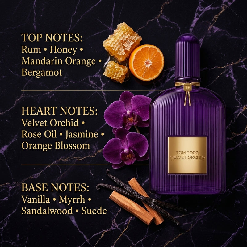 Tom Ford Velvet Orchid Eau de Parfum Olfactory Notes Breakdown Infographic