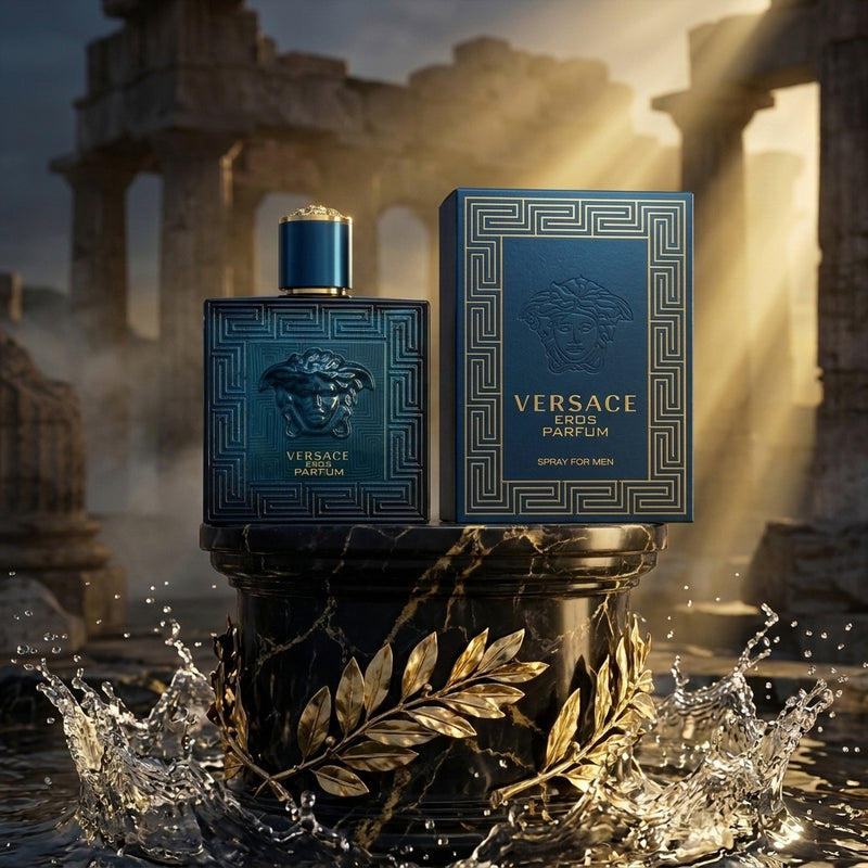 Versace Eros Parfum Spray for Men Bottle and Luxury Presentation Packaging Box