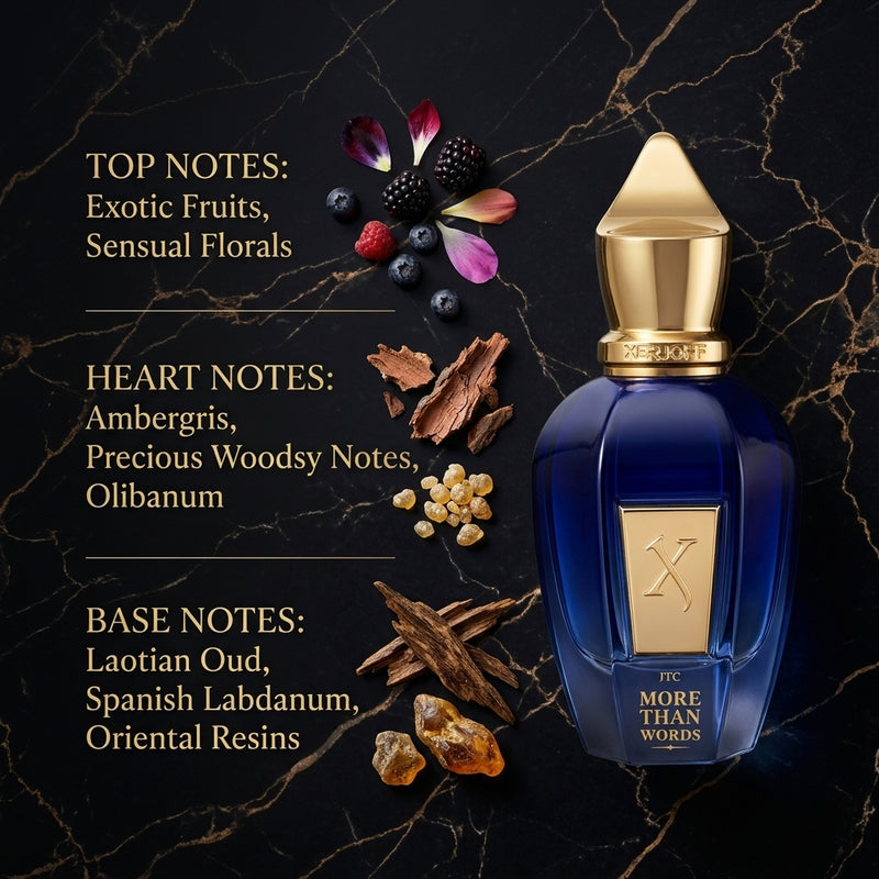 Xerjoff More Than Words Eau de Parfum Olfactory Fragrance Notes Infographic