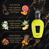Xerjoff Neorio Fluo Yellow Eau de Parfum Olfactory Fragrance Notes Infographic